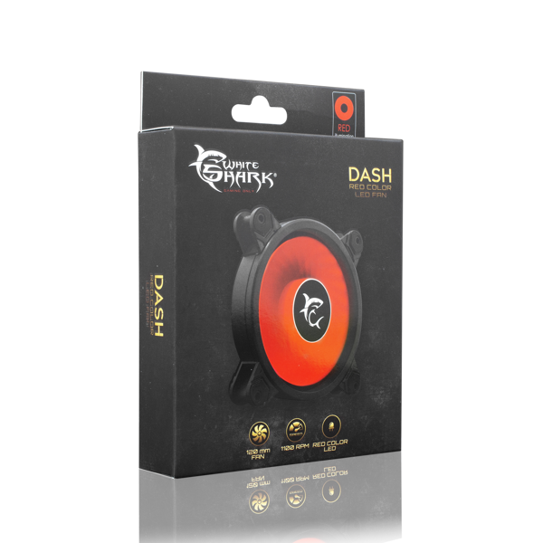 Ventilator za kućište White Shark 1260-01W-R Dash, 120mm, crveno LED, crni - Slika 3