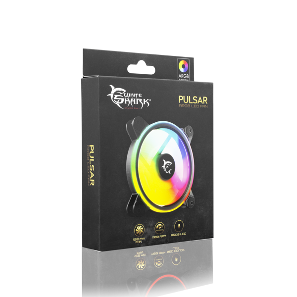 Ventilator za kućište White Shark 1262-04-V Pulsar, 120mm, ARGB, crni - Slika 4
