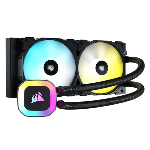 Vodeno hlađenje Corsair H100 RGB, 2x120mm, Intel i AMD, crno - Slika 1