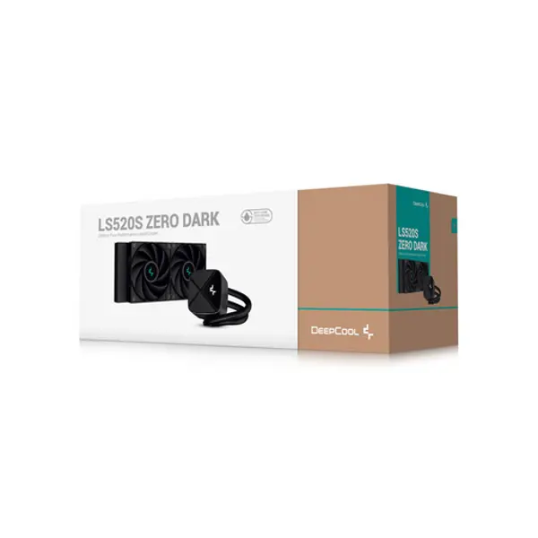 Vodeno hlađenje DeepCool LS520S Zero Dark, 2x120mm, Intel i AMD, crno - Slika 1