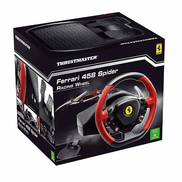 Volan Thrustmaster Ferrari 458 Spider, Xbox Series One/X/S, crno-crveno + pedale - Slika 1