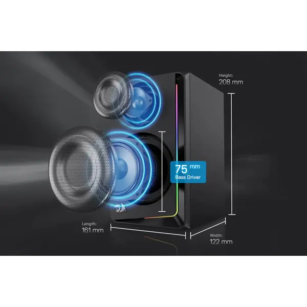 Zvučnici Redragon Andante GS812 Bluetooth, 10W, 2.0, RGB, crni - Slika 6