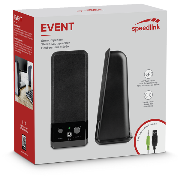 Zvučnici Speedlink Event, 5W, 2.0, crni - Slika 2