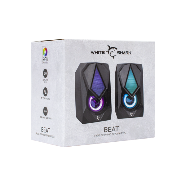 Zvučnici White Shark GSP-619 Beat, 6W, 2.0, LED, crni - Slika 7