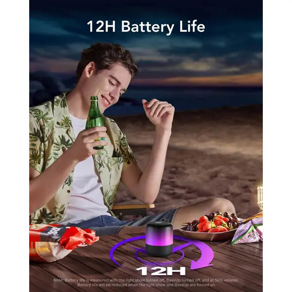 Zvučnik Anker SoundCore Glow Mini, bežični, bluetooth, vodootporan IP67, 8W, crni - Slika 7