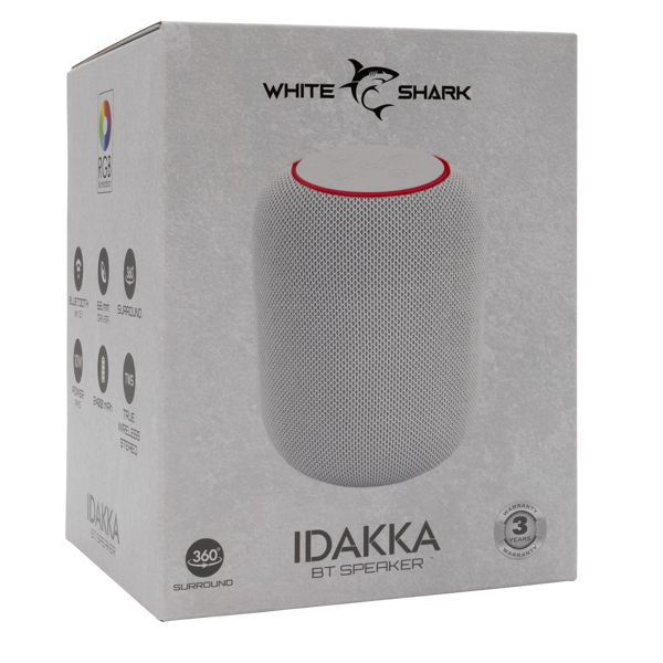 Zvučnik White Shark GBT-619 Idakka, bežični, bluetooth, 10W, bijeli - Slika 6