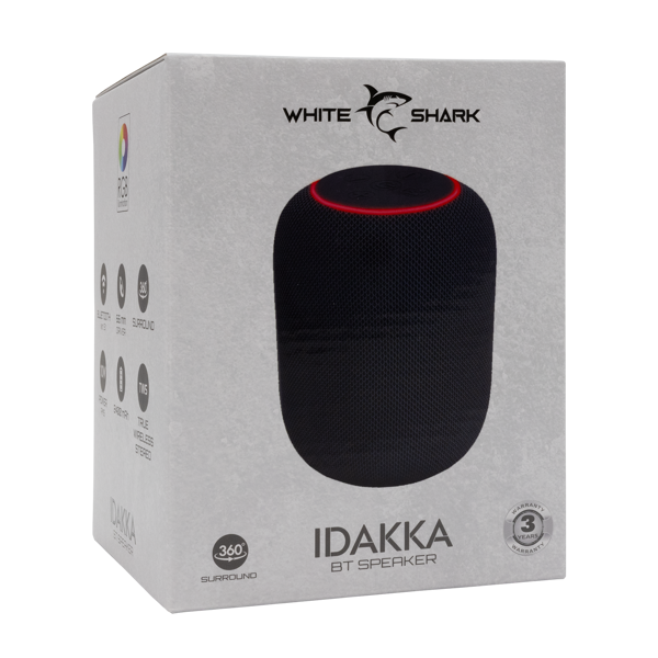 Zvučnik White Shark GBT-619 Idakka, bežični, bluetooth, 10W, crni - Slika 6