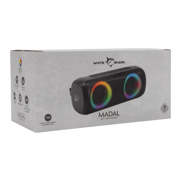 Zvučnik White Shark GBT-876 Madal, bežični, bluetooth, 20W, crni - Slika 6